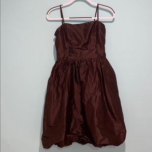 Chocolate Brown Spaghetti Strap Bubble Dress